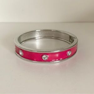 Enamel crystal bangle bracelet